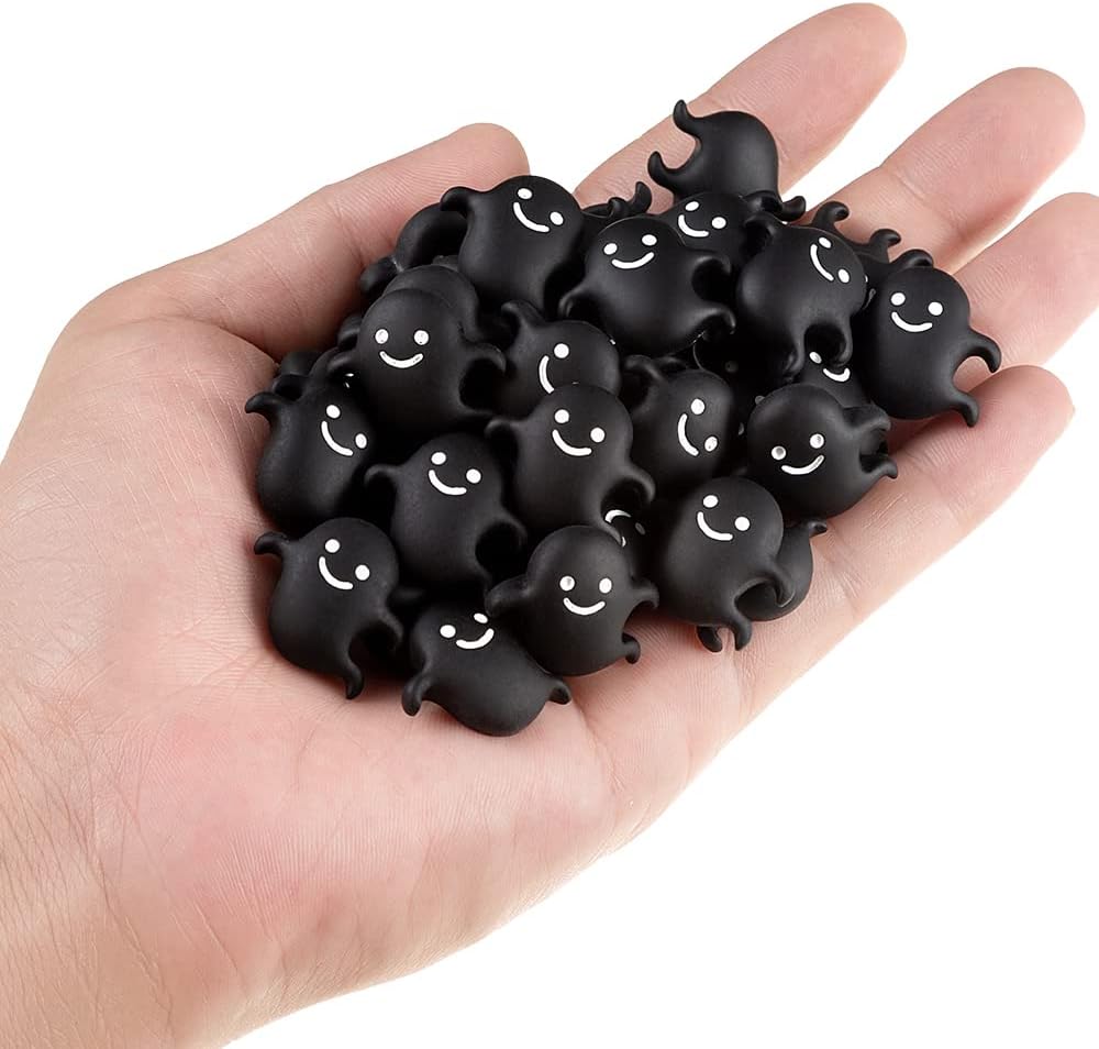 50 Pieces Mini Halloween Ghost Decoration with Smile