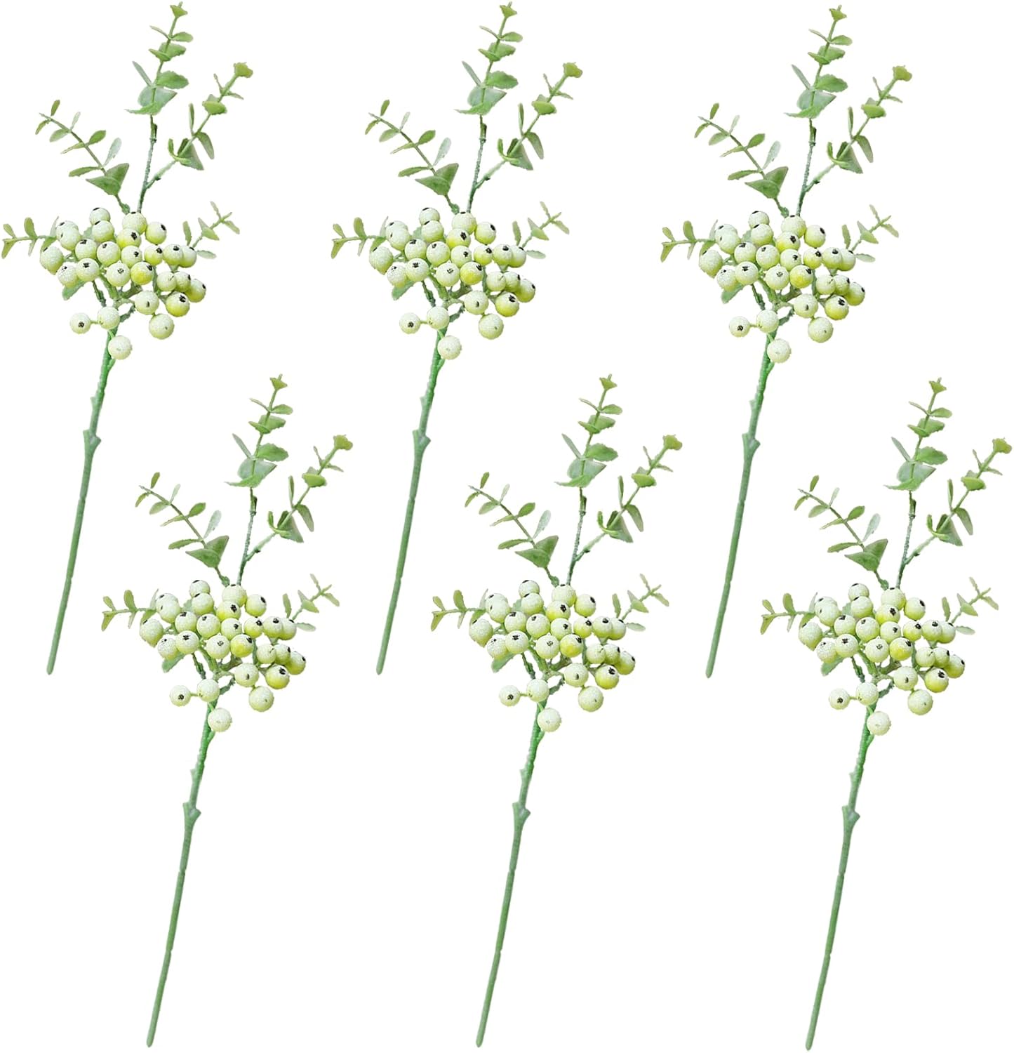 6 Pack Artificial Blueberry Stems with Realistic Berries