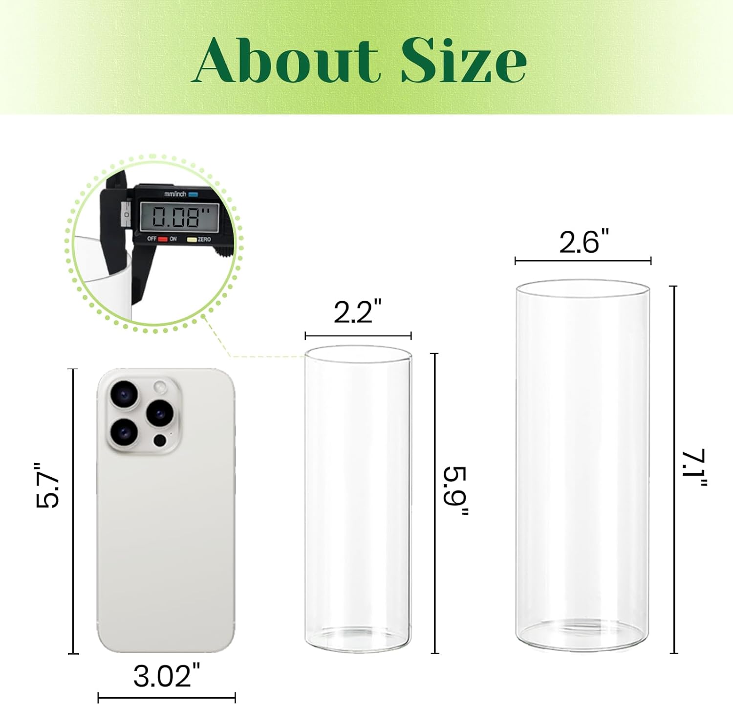 Hewory Clear Glass Cylinder Vases 32PCS for Centerpieces