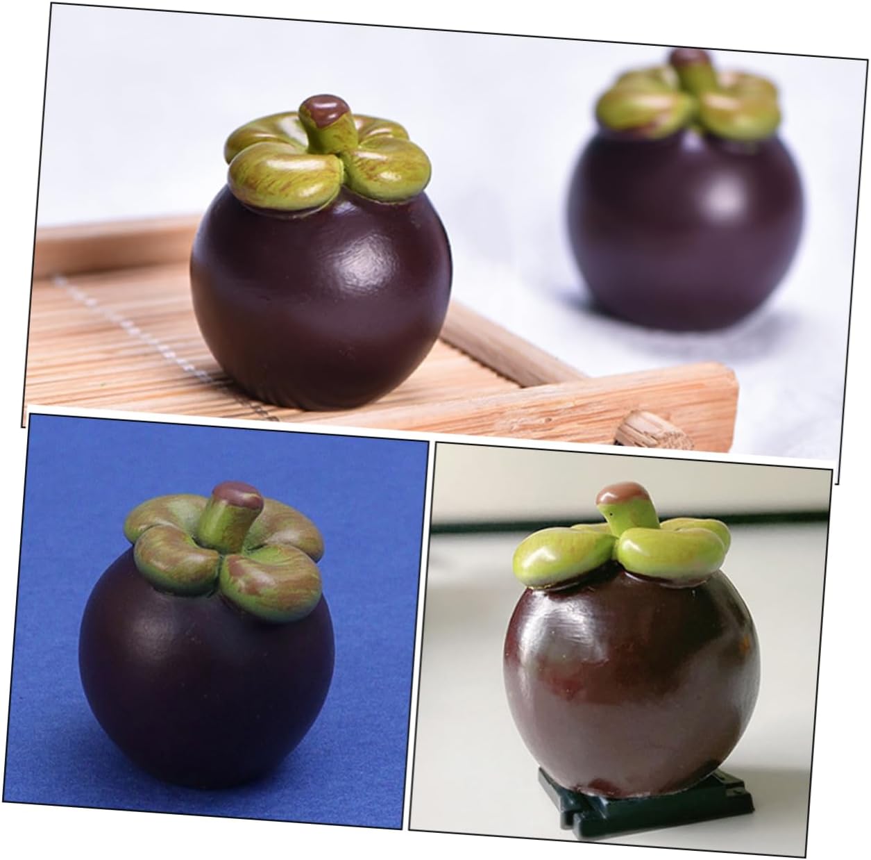 Garneck 8pcs Miniature Fake Mangosteens Artificial Fruit Decor Props