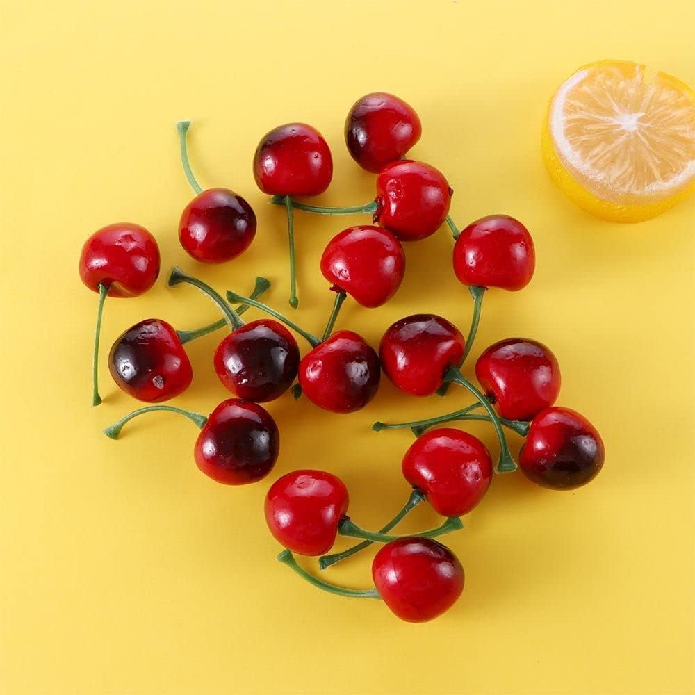 20Pcs Red Artificial Cherry Fruit Decorations