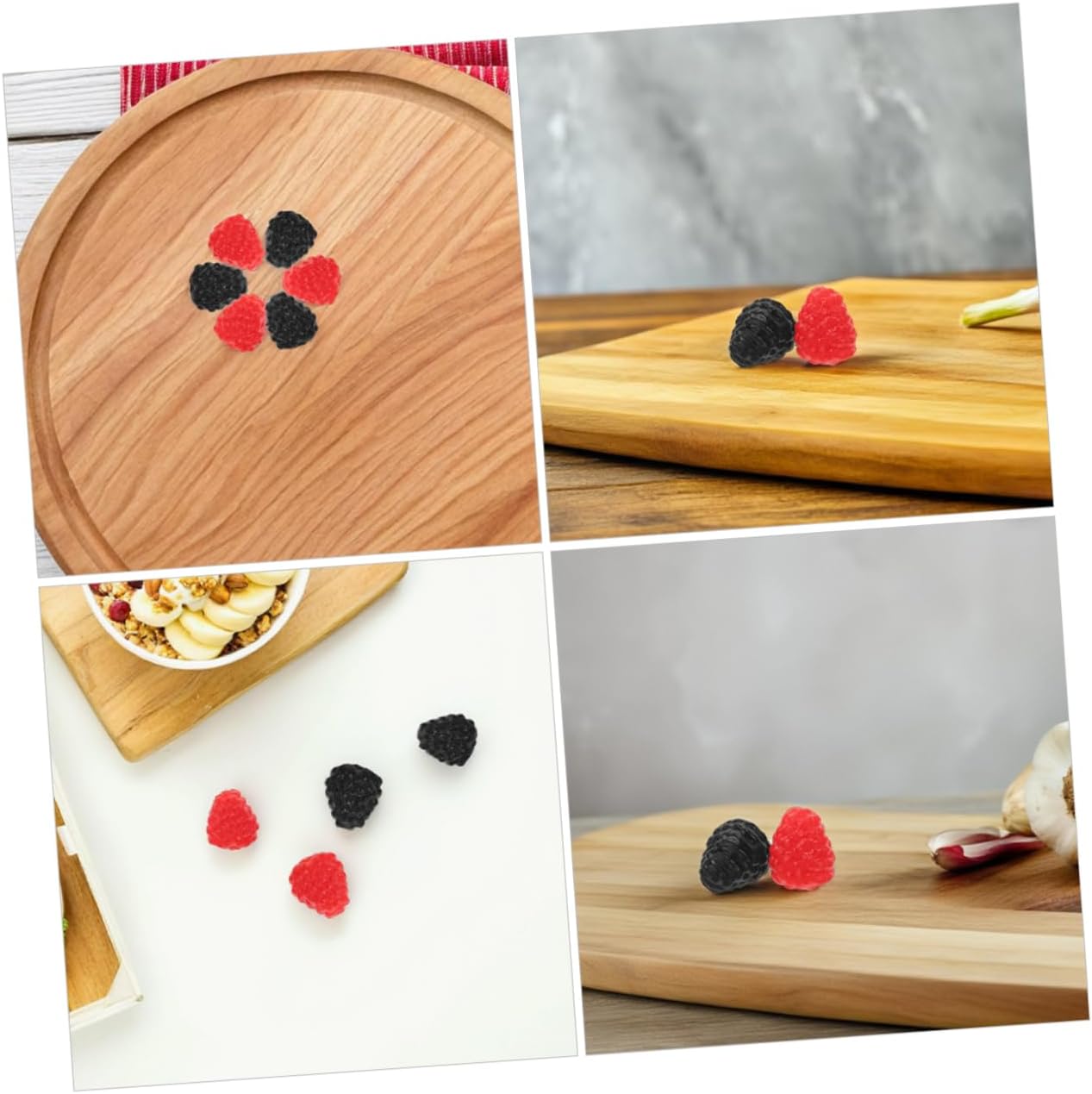 12pcs Lifelike Raspberry Models for Home Decor and Events