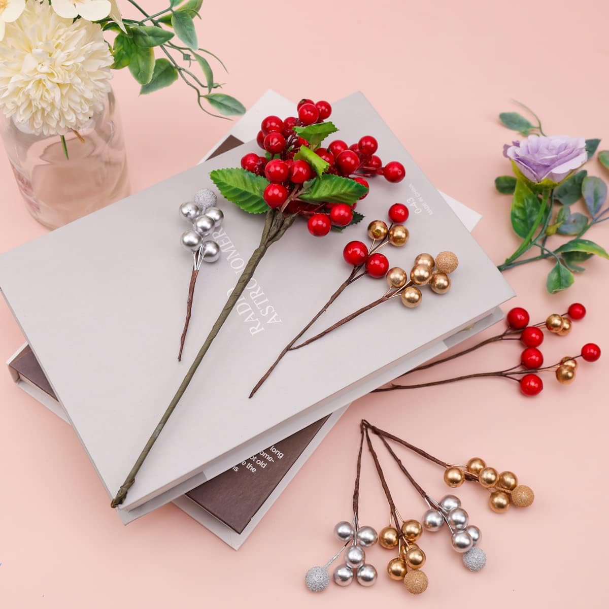 Crimson Red Artificial Berries 3 Pack for Decor