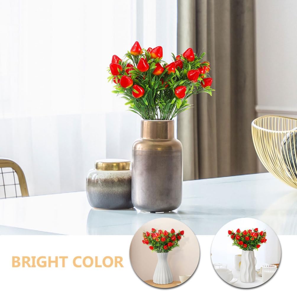 HANABASS Artificial Strawberry Bouquet 6 Picks