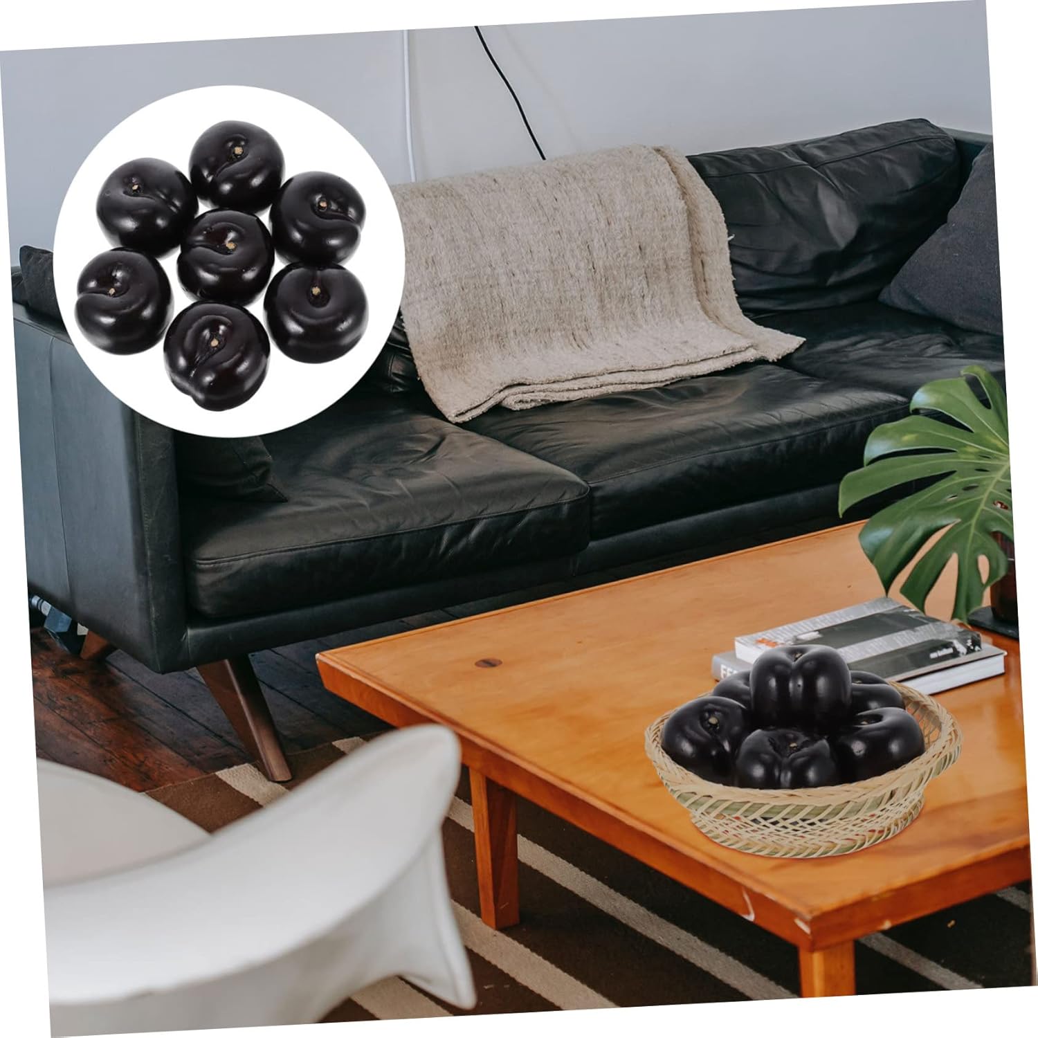 8Pcs Artificial Plum Models for Home and Kitchen Decor