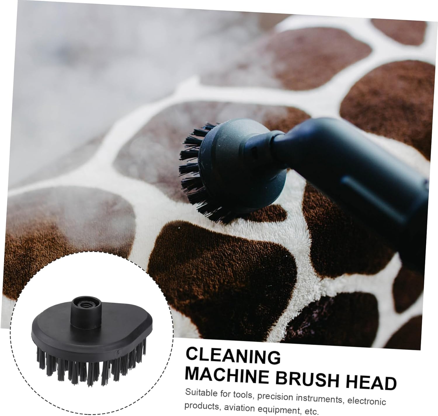 VICASKY 4pc Steam Cleaner Brush Set for Bathroom Tile