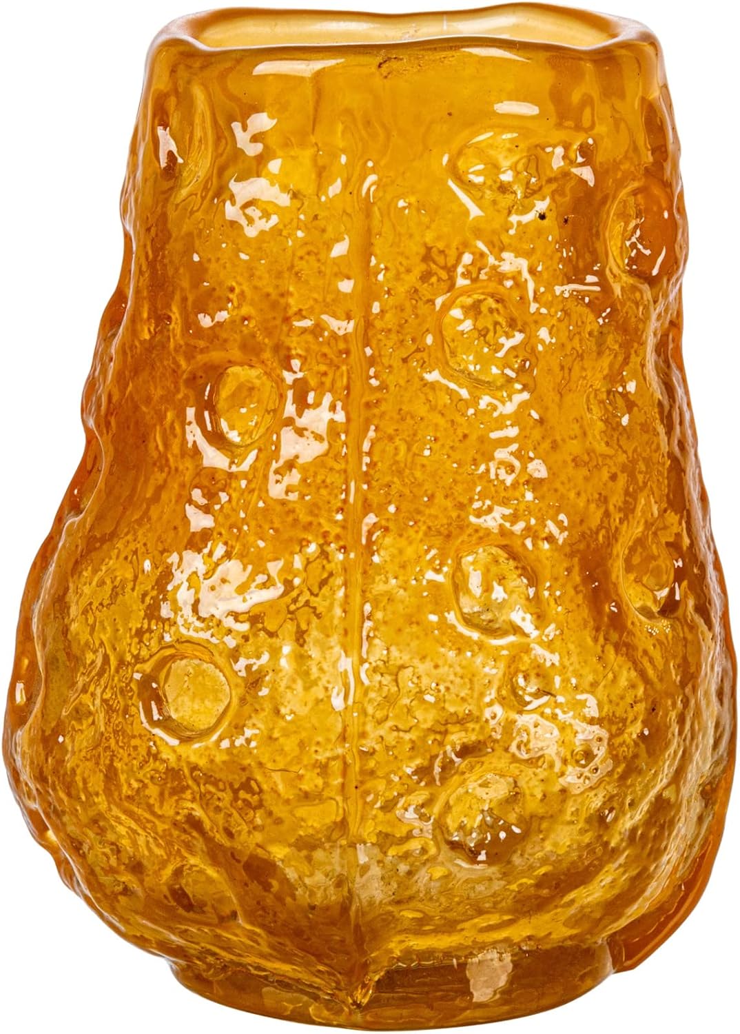 Creative Co-Op Organic Shaped Glass Candle Holder Orange Vase