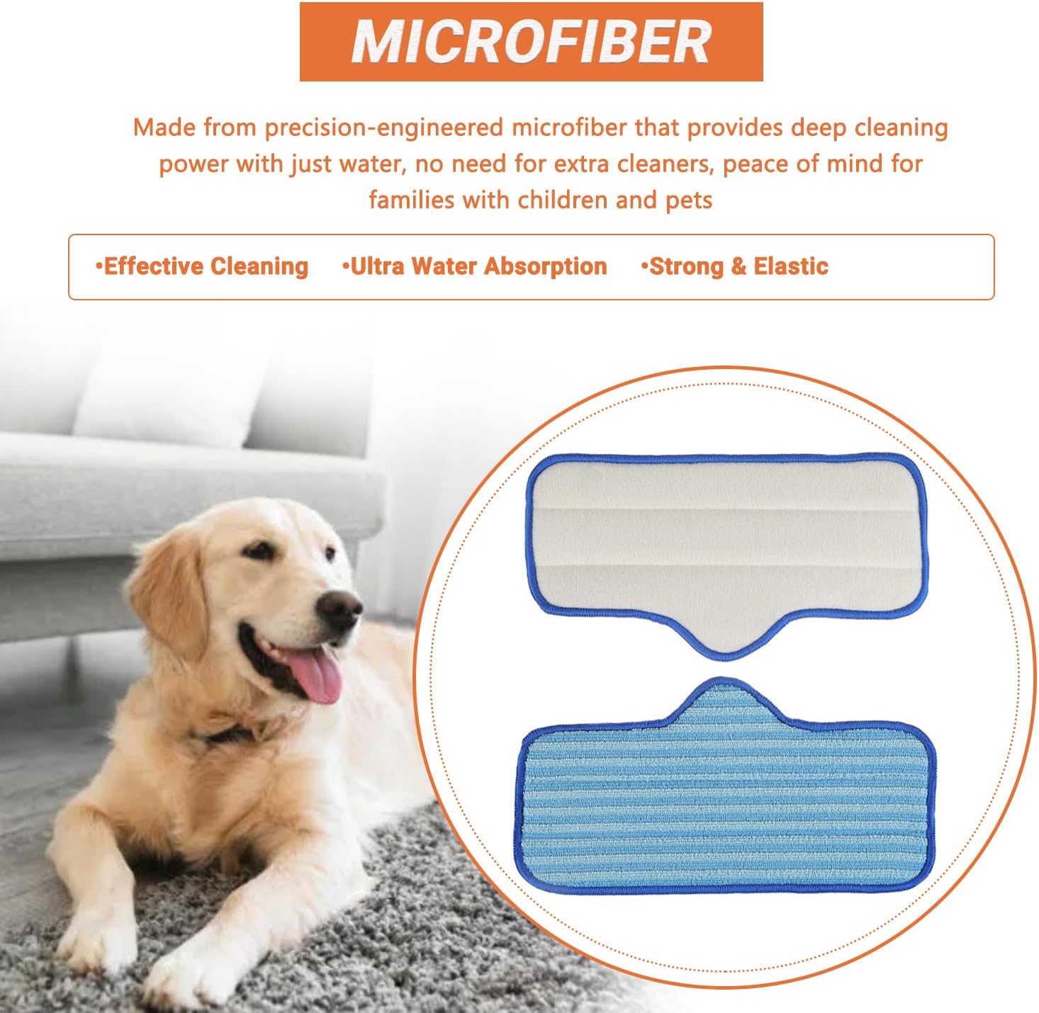 Microfiber Mop Pads for Dupray Neat Steam Cleaner Reusable and Machine Washable
