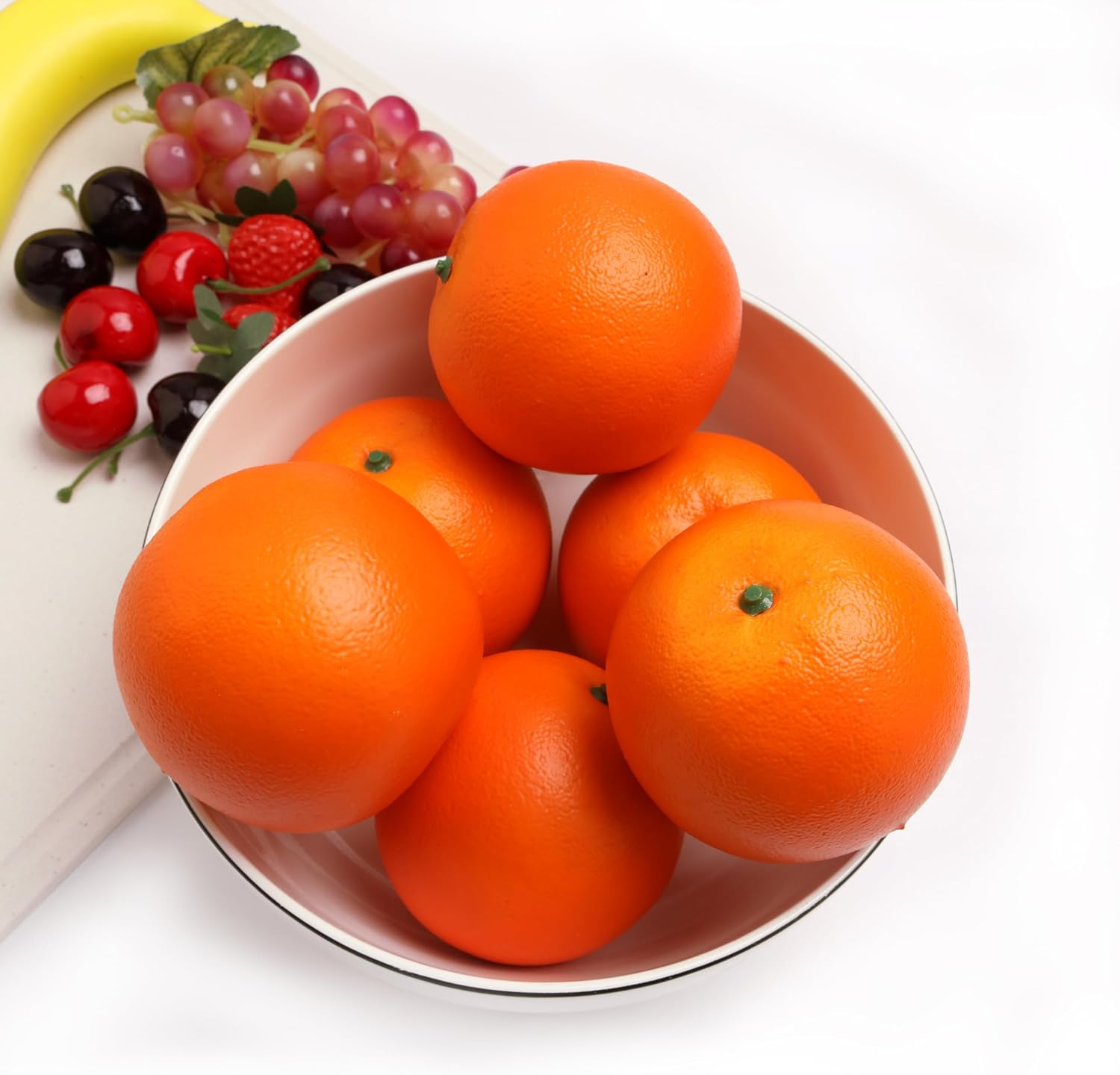 Caihao 6PCS Simulation Plastic Oranges Decorative Fruit Bowls