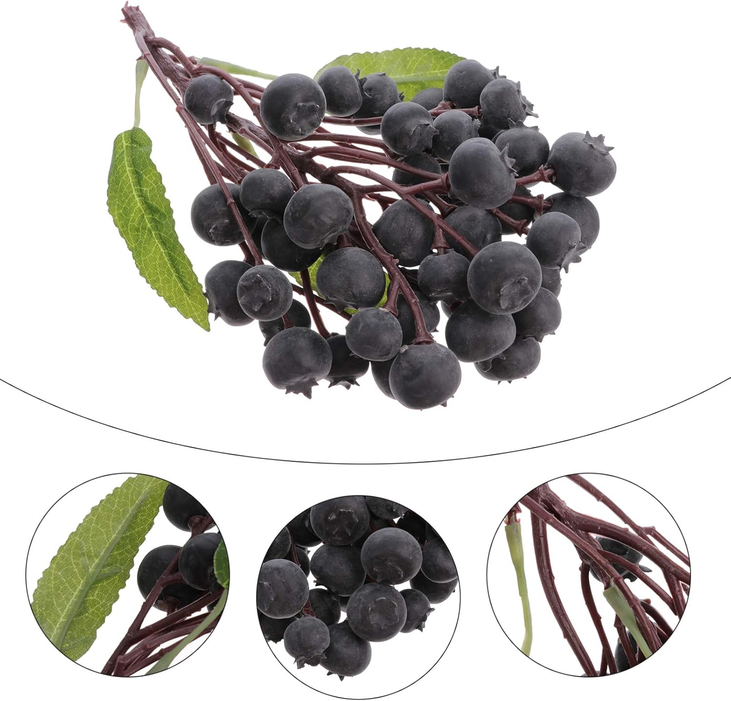 Cabilock Artificial Blueberry Cluster 50 Pcs