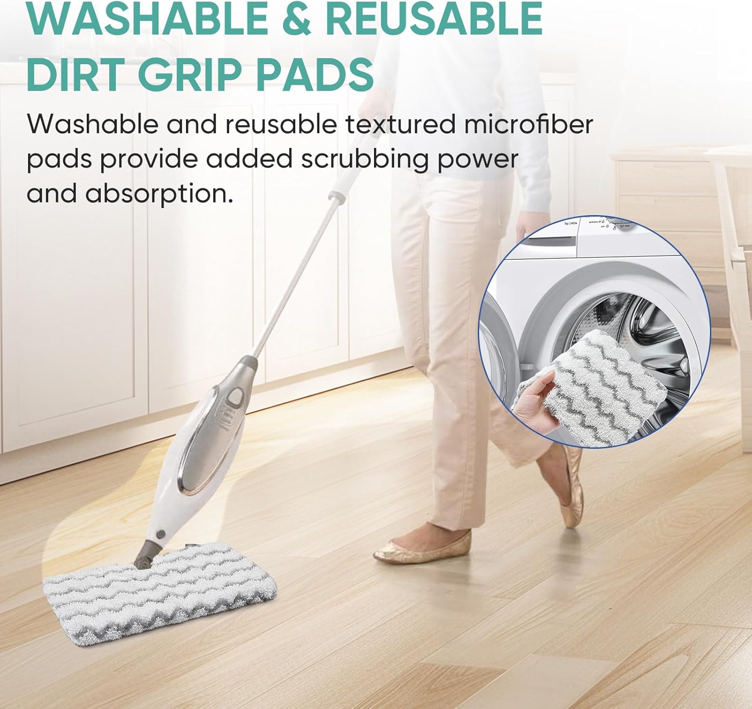 2 Pack Shark Steam Mop Pads S3501 S3601 Replacement