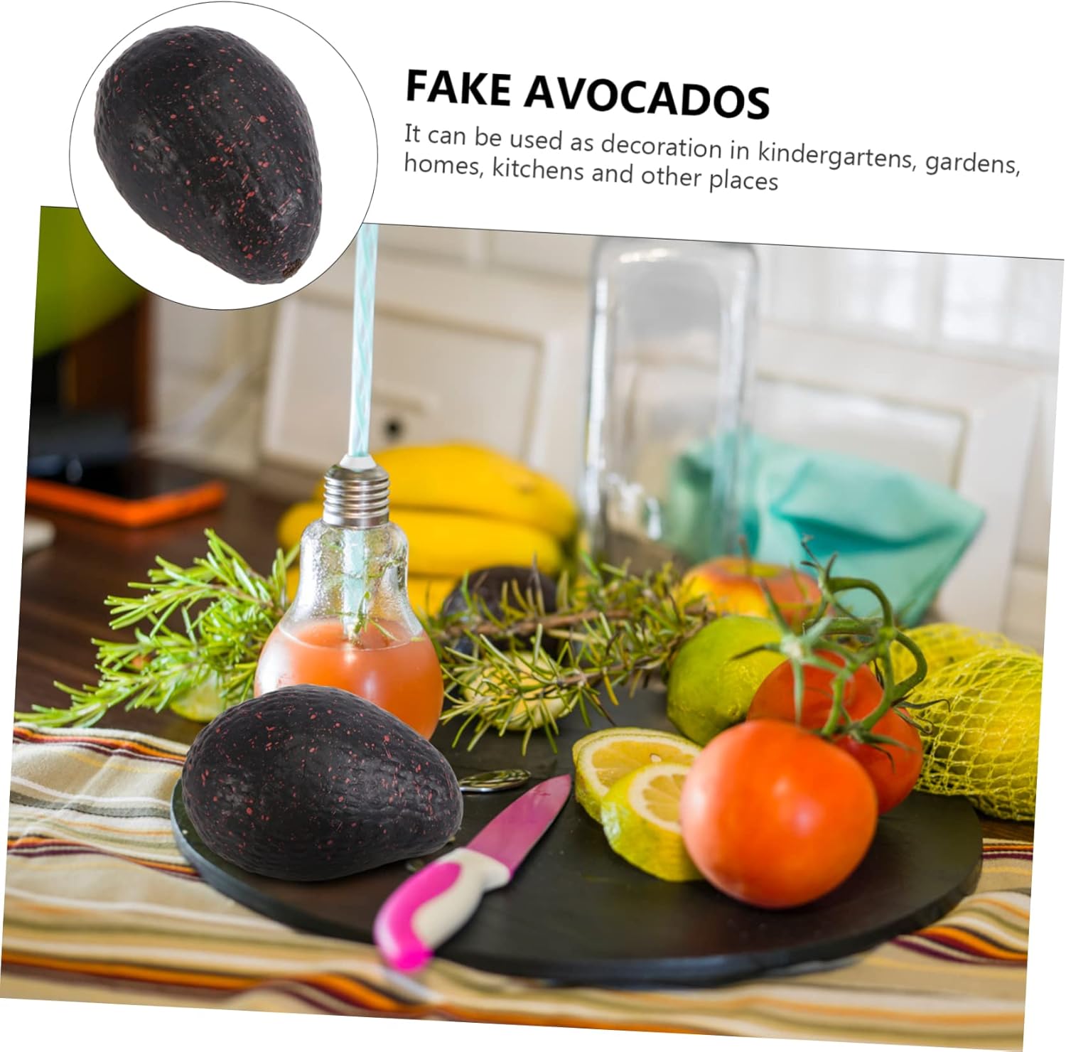 GLEAVI 6 Pcs Realistic Artificial Avocado Decorative Props