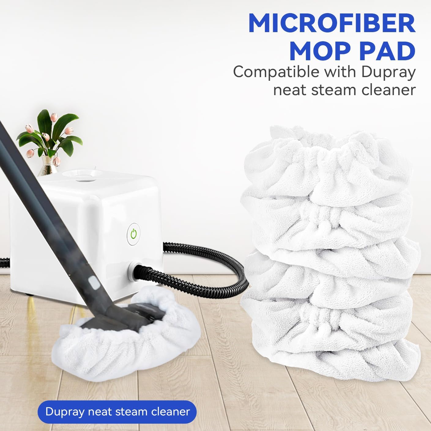 Steam Mop Pads for Neat Steam Cleaner - 8 Pack Reusable Microfiber Pads