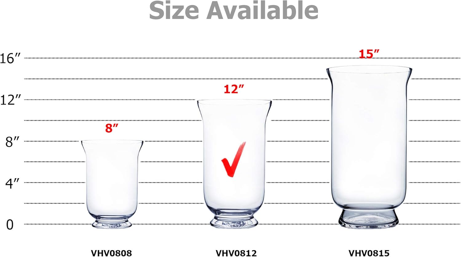 WGV Unique Bouquet Vase Clear Hurricane Glass Candle Holder