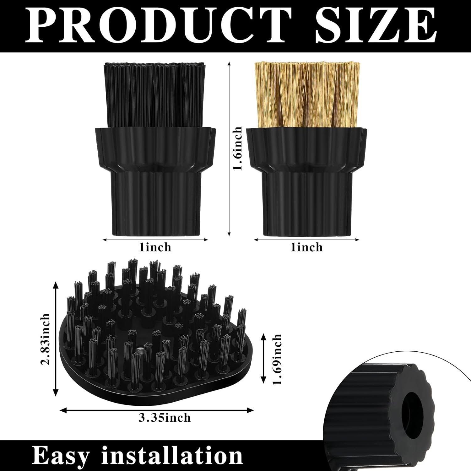 Honeydak 6 Pack Steam Cleaner Brush Heads M8 Replacement Set