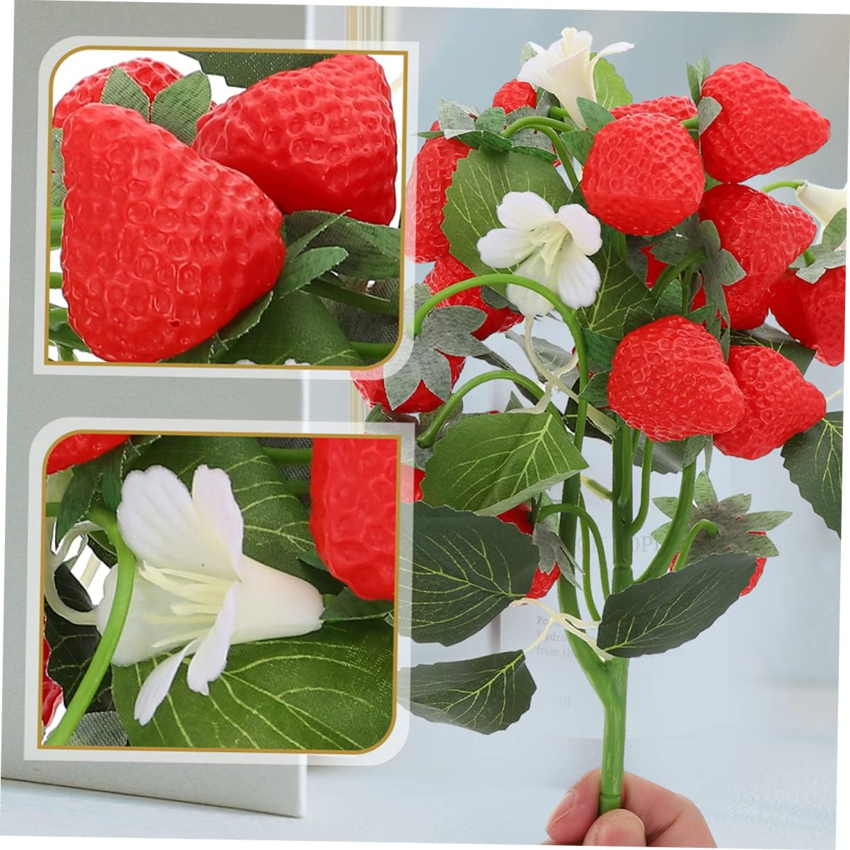 Garneck 2 Pcs Artificial Strawberry Picks for Home Decor