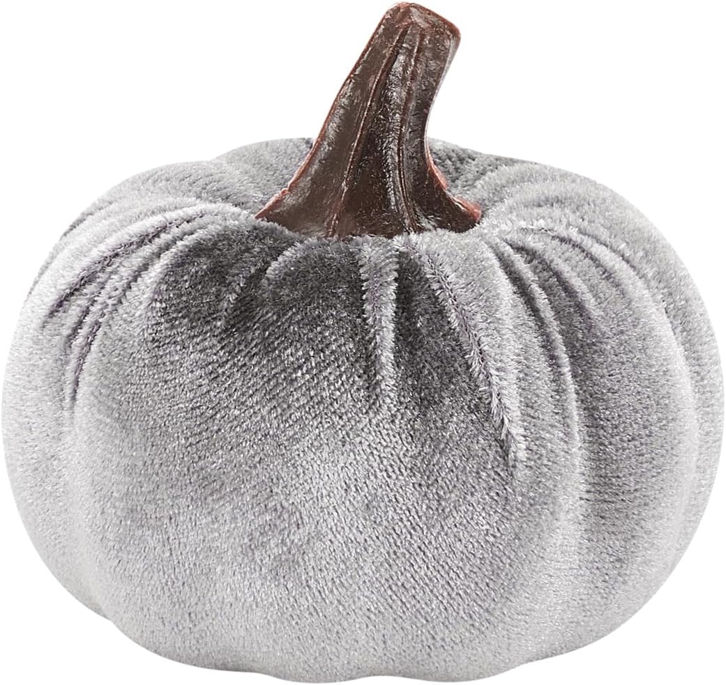 8pcs Artificial Velvet Pumpkin Halloween Decor Set