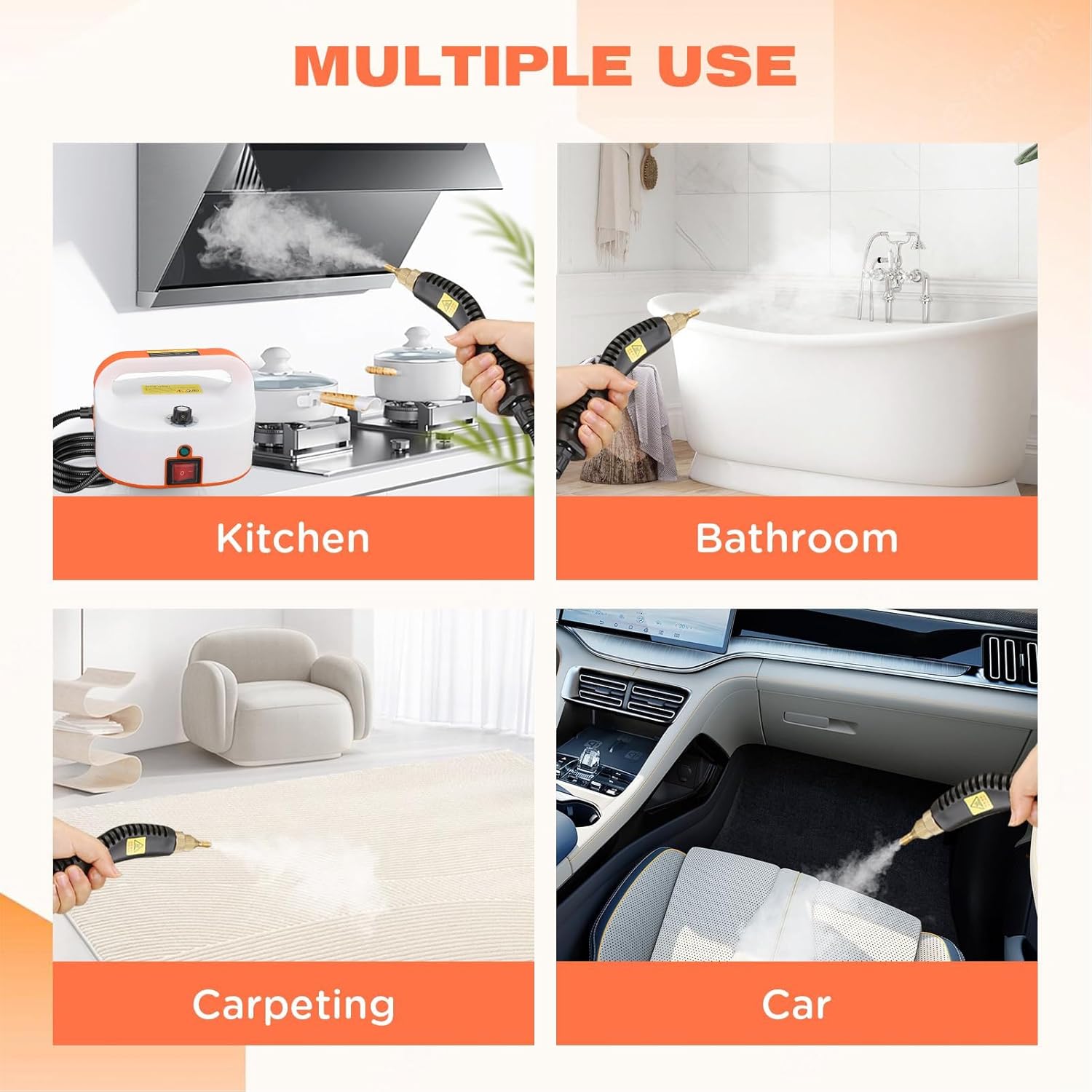 Multipurpose Handheld Steam Cleaner with 6 Speed Knob