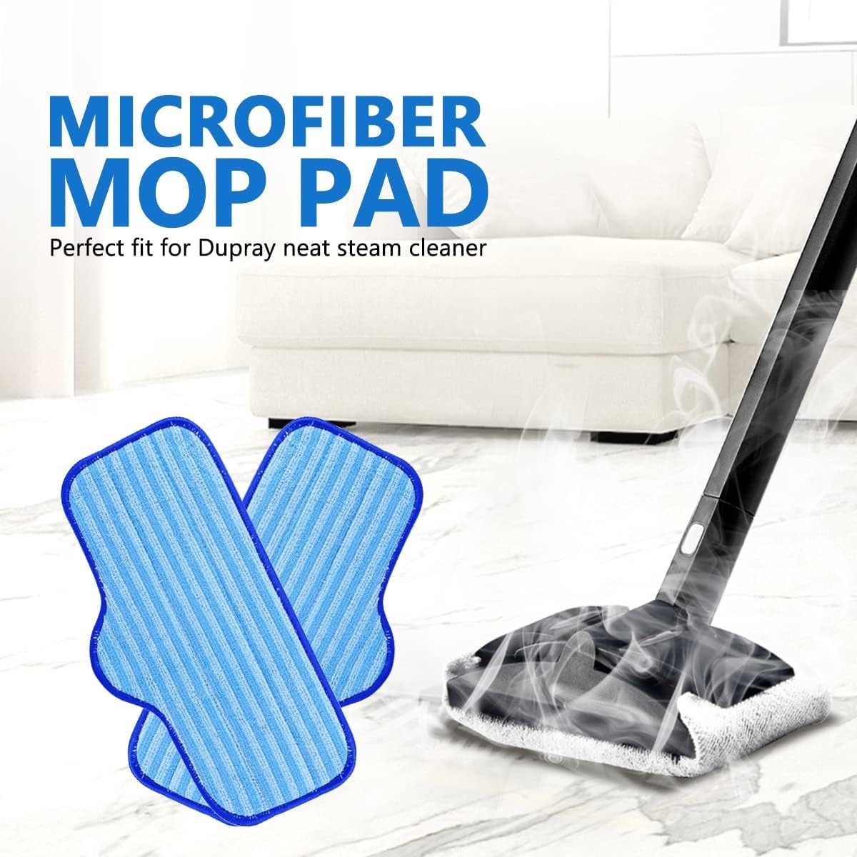 KEEPOW 10 Pack Microfiber Mop Pads for Steam Cleaners