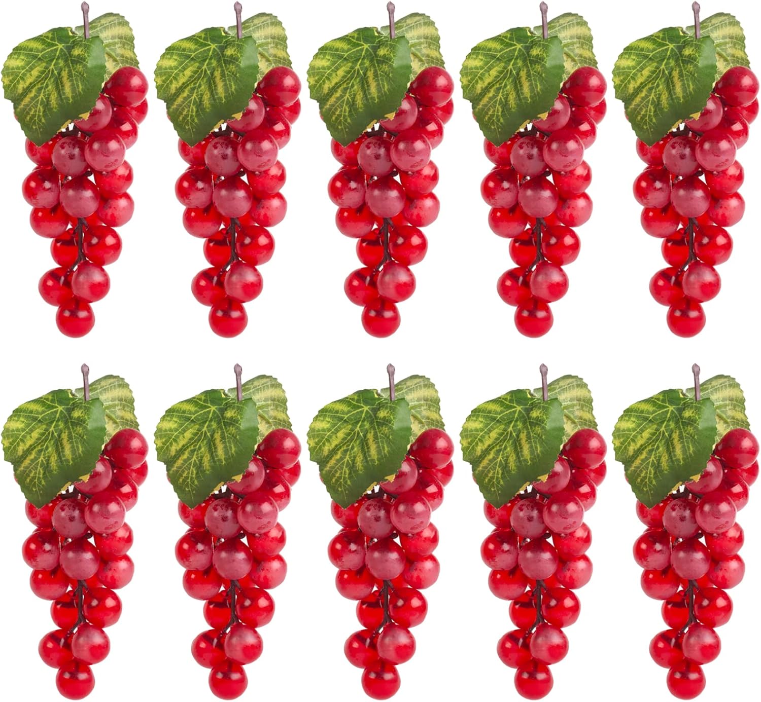VEOAY Red Fake Grape Bunches for Home Decor