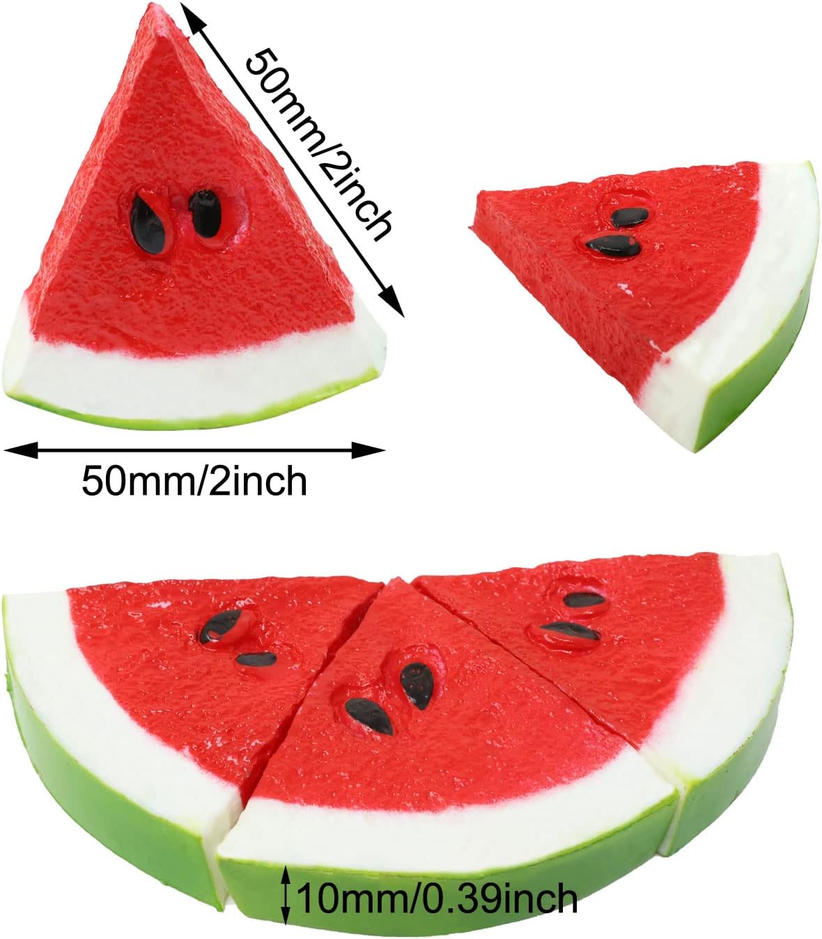 Honbay 8PCS Fake Watermelon Slices Plastic Artificial Fruit Decor