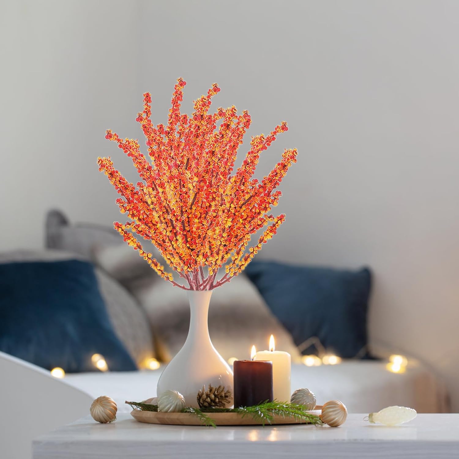 10 PCS Artificial Red Berry Stems for Holiday Decor