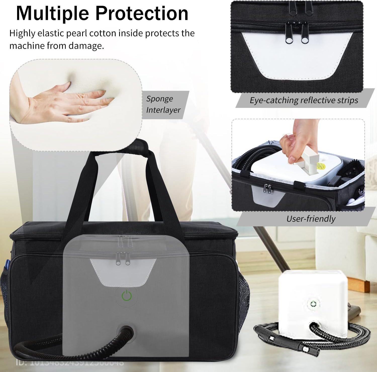 Rsobl Carry Bag for Dupray Steam Cleaner Black