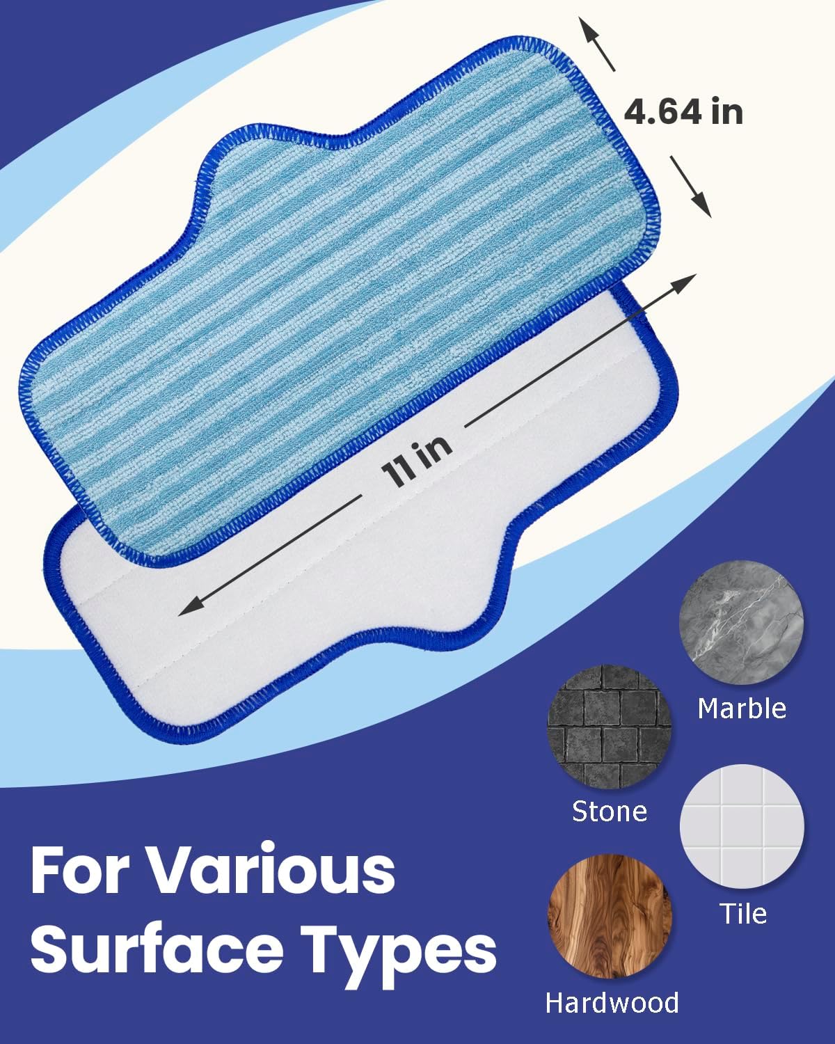 Microfiber Pads for Dupray Steam Cleaner 3 Pack Reusable and Washable