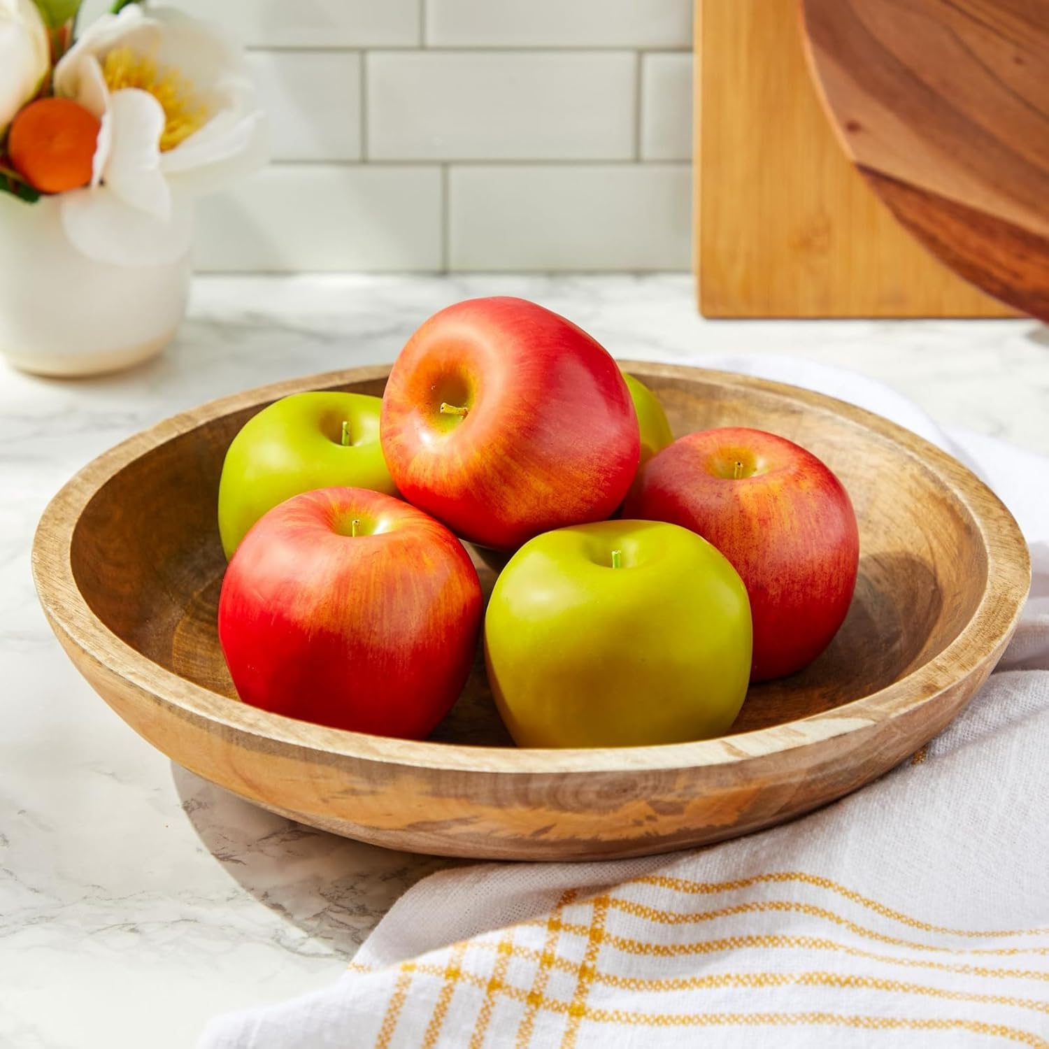 Juvale Artificial Apples Red Green 6 Pack for Decor