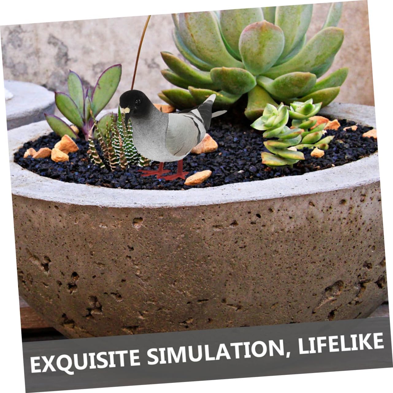 Alasum Realistic Artificial Pigeons 4pcs Garden Decor Set