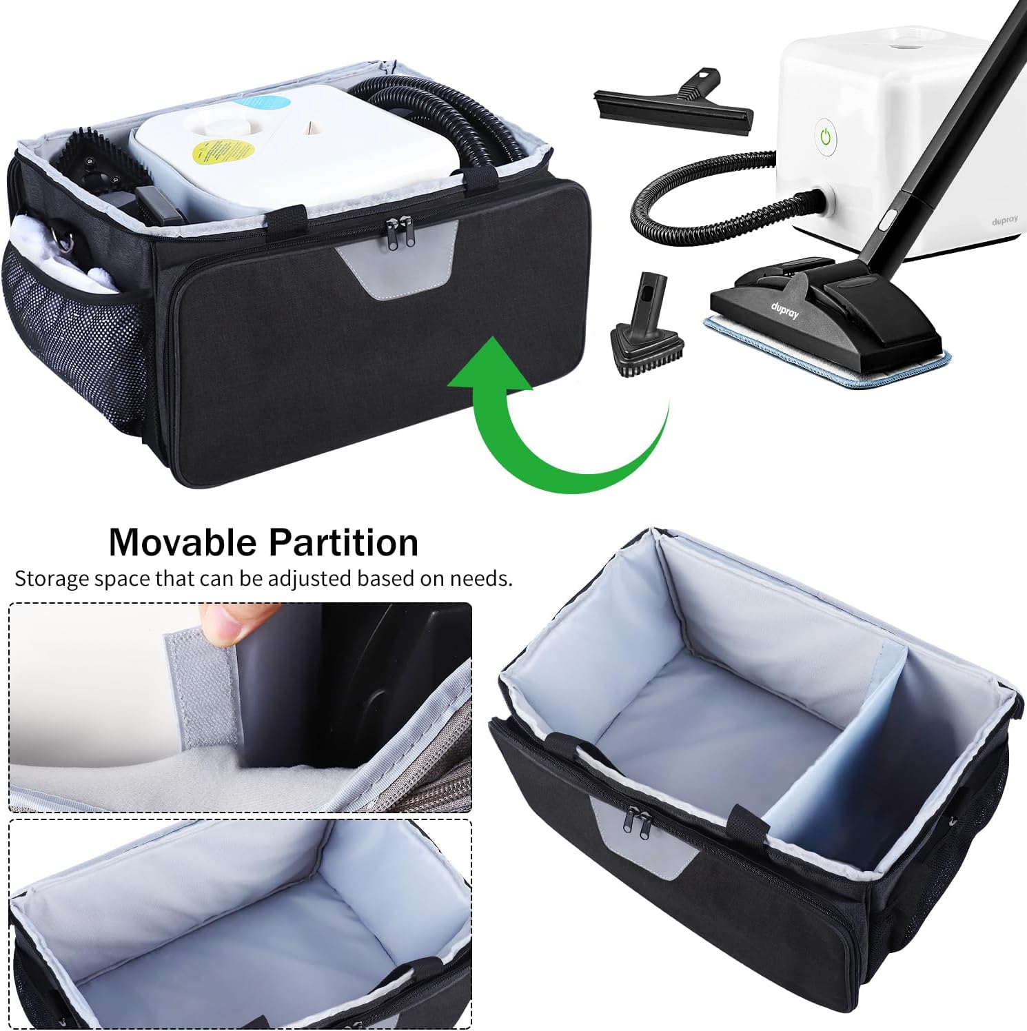 Rsobl Carry Bag for Dupray Steam Cleaner Black