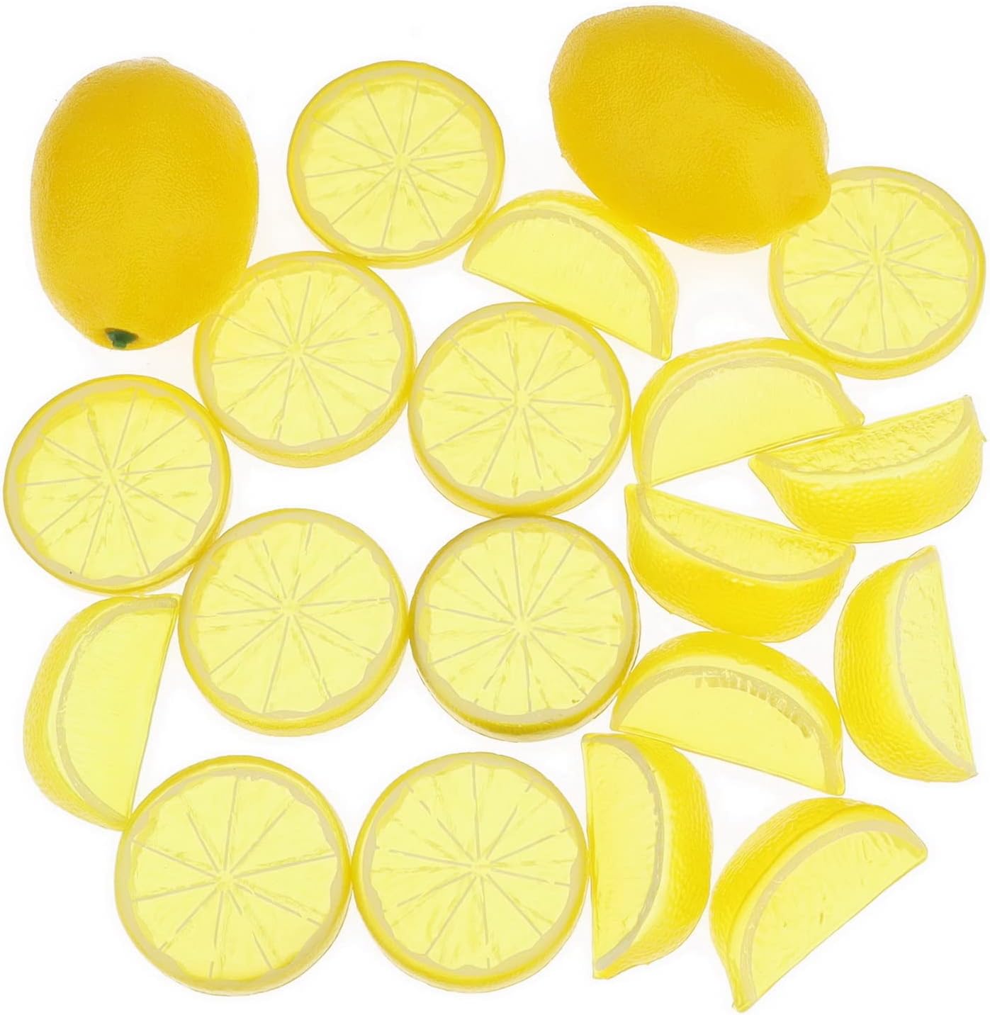 Woration 20 Pack Artificial Lemon Slice Decor Set