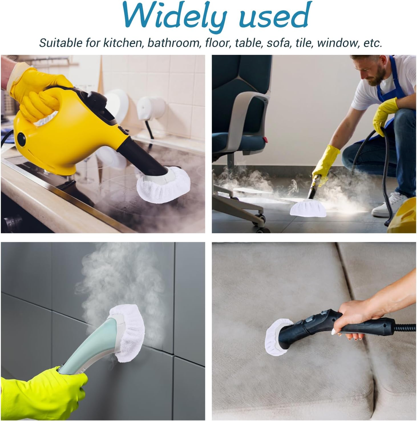 10 Pcs Reusable Steam Mop Pads Universal Fit for Steam Cleaners