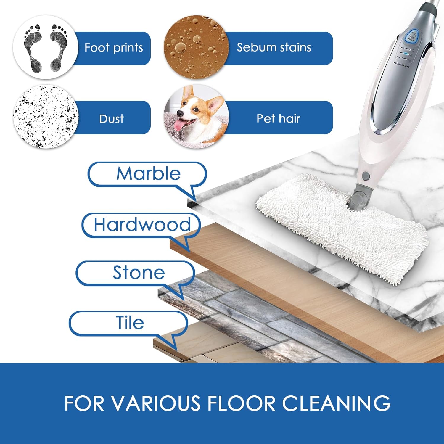 MXZONE 6 Pack Steam Mop Pads for Shark S3500 Series