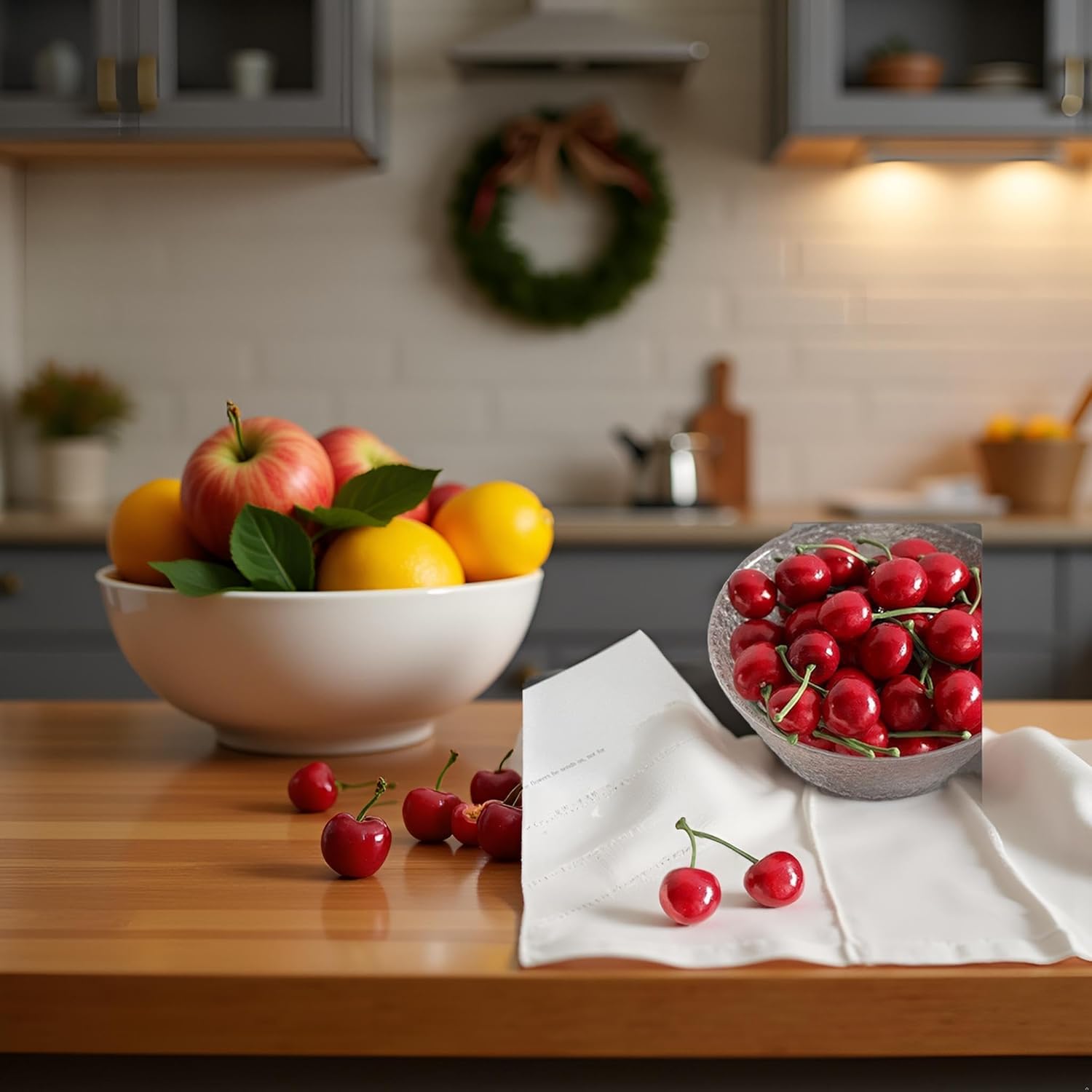 20Pcs Red Artificial Cherries Decor