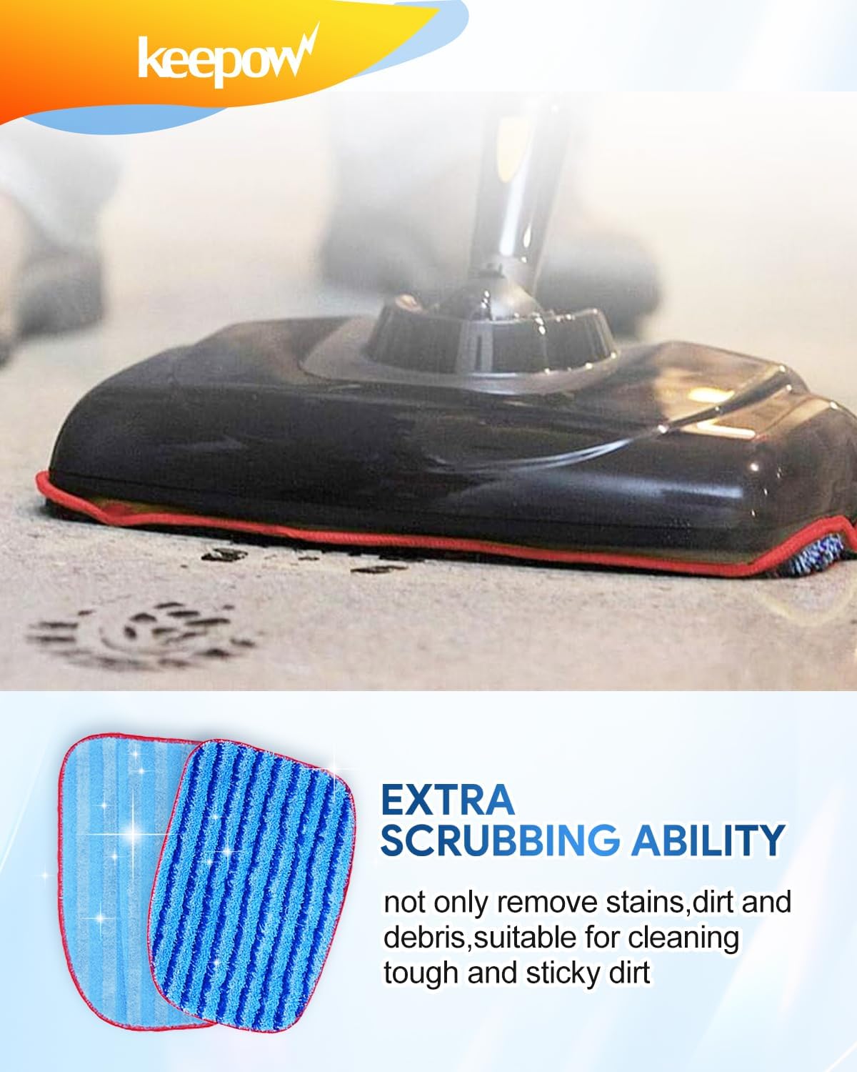 KEEPOW Replacement Microfiber Steam Mop Pads for McCulloch MC1375 MC1385 33 Pack