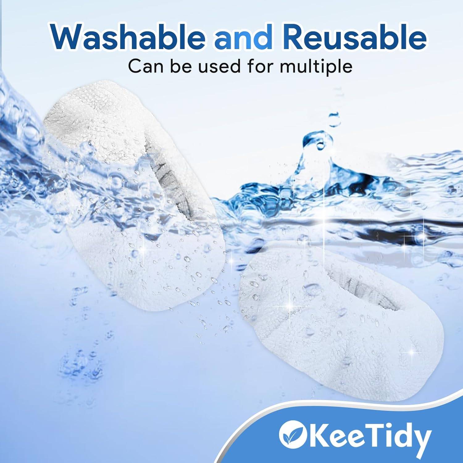 KeeTidy Small Microfiber Bonnet Steam Mop Pads 8 Pack