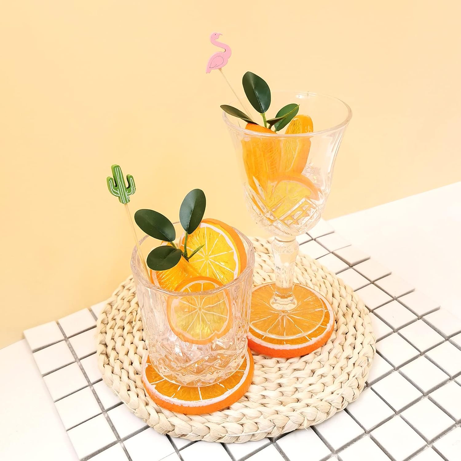 SNAIL GARDEN 30Pcs Artificial Lemon Slices Blocks