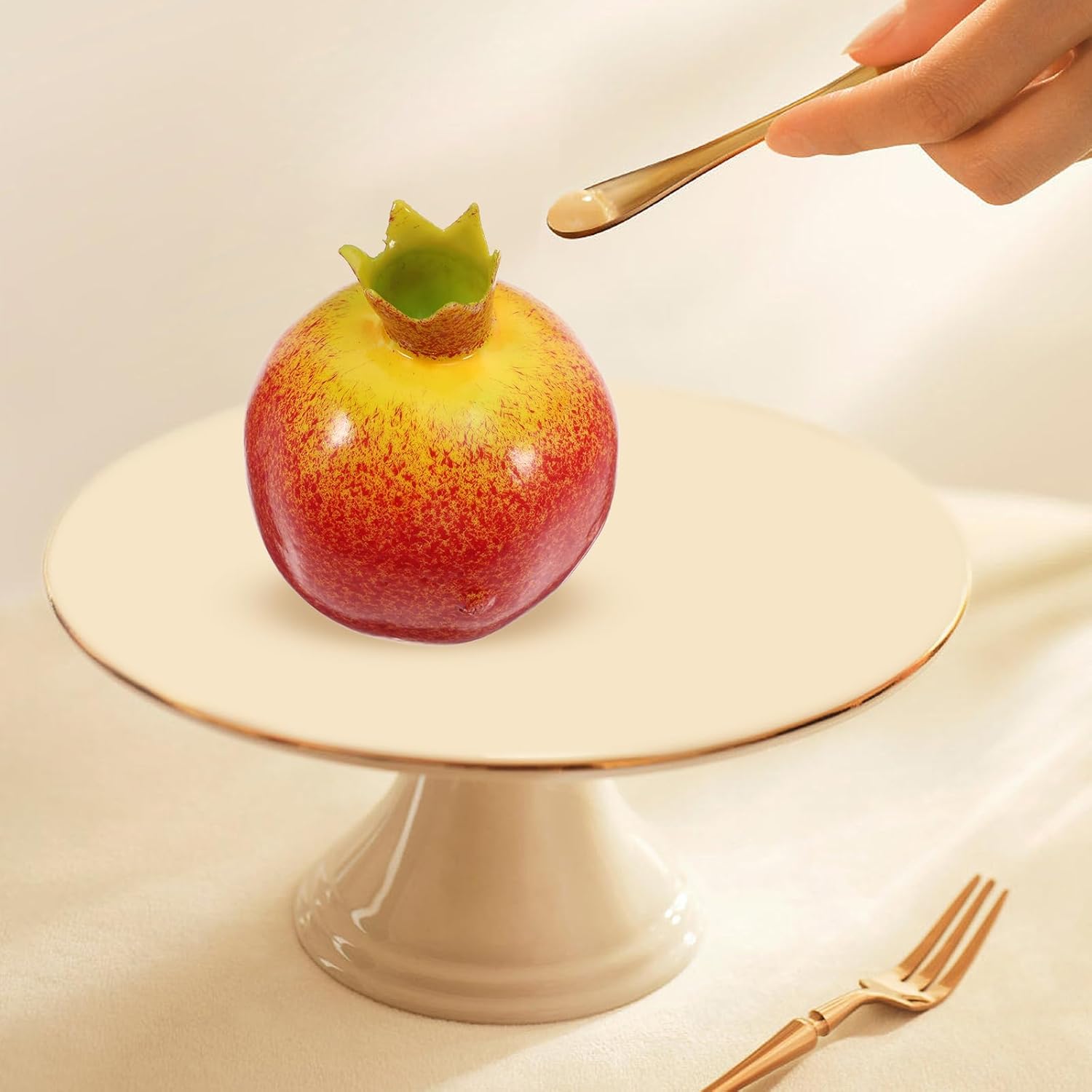 Realistic Simulated Pomegranate Fruit Ornament 299In Plastic Decor