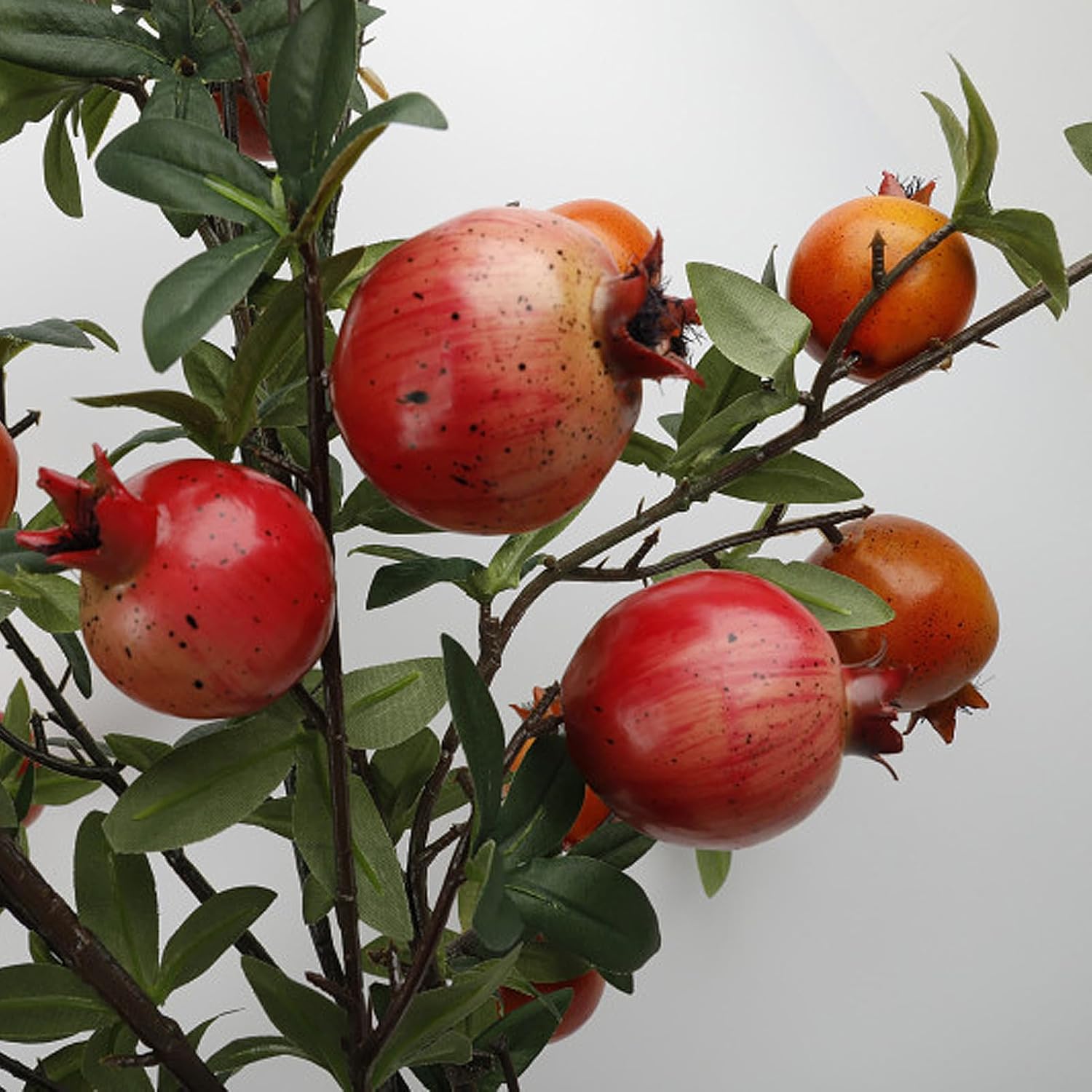 4PCS Red Artificial Pomegranate Branches with Leaves