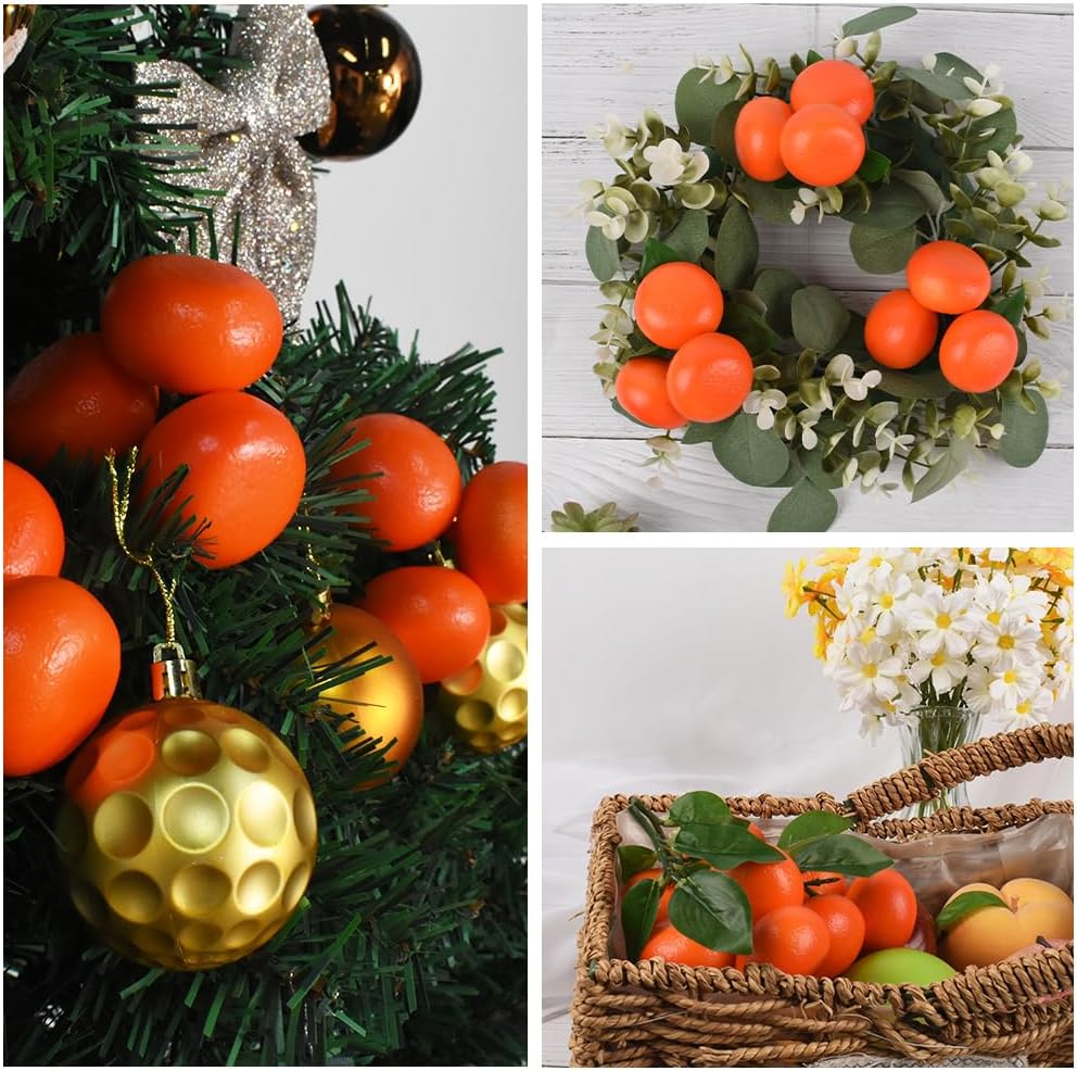 Hagao Fake Mini Tangerine Orange Artificial Fruit Set of 3