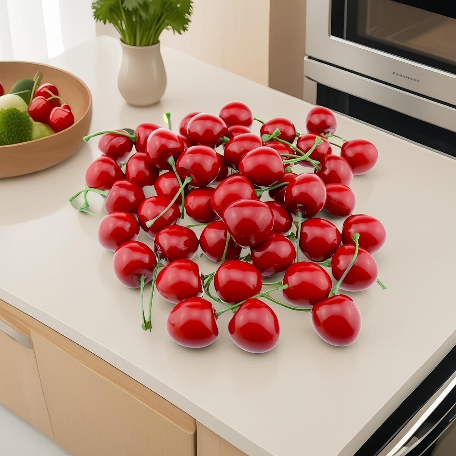 20PCS Realistic Artificial Cherries for Decor