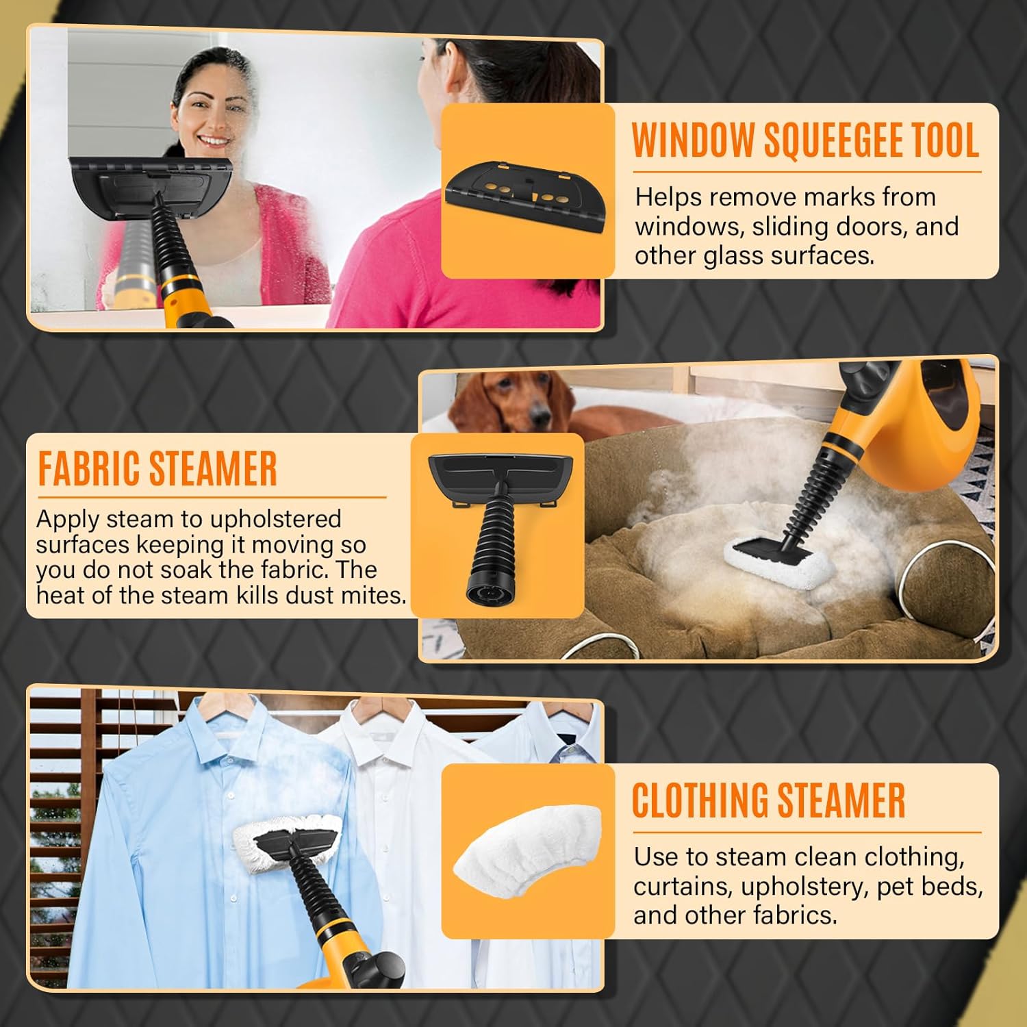 NelMist Handheld Steam Cleaner with 11 Attachments