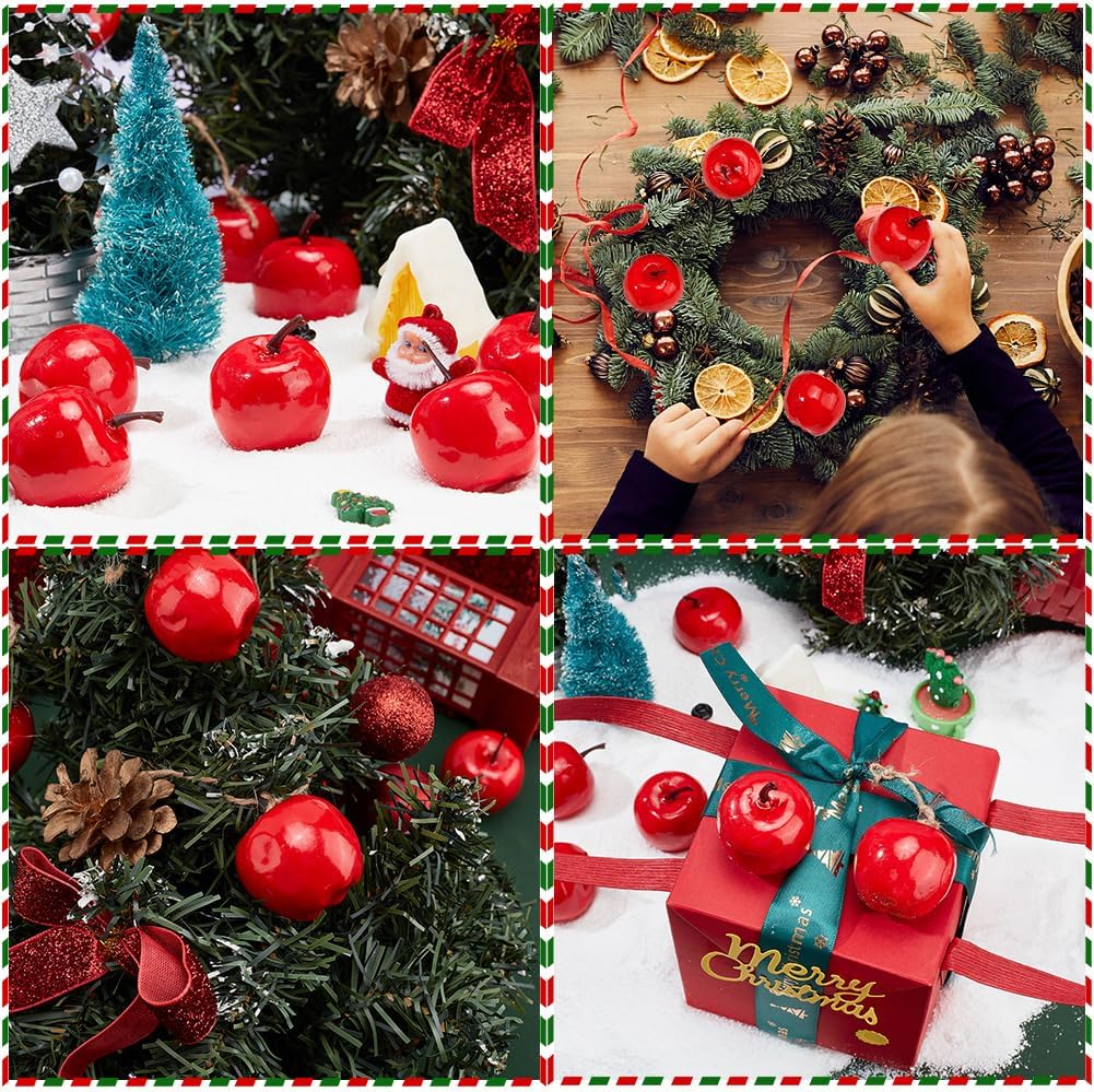 PH PandaHall 20pcs Mini Red Apples Artificial Fruit Decor