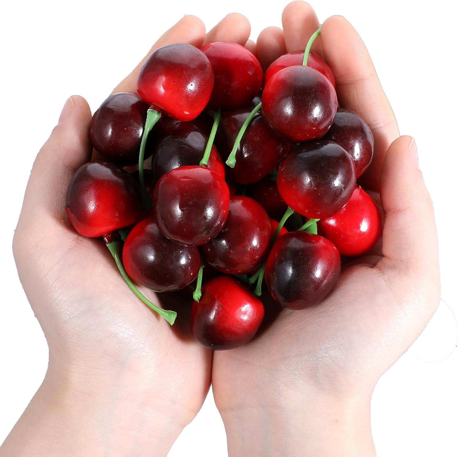 50Pcs Artificial Cherries Lifelike Decor Photography Prop