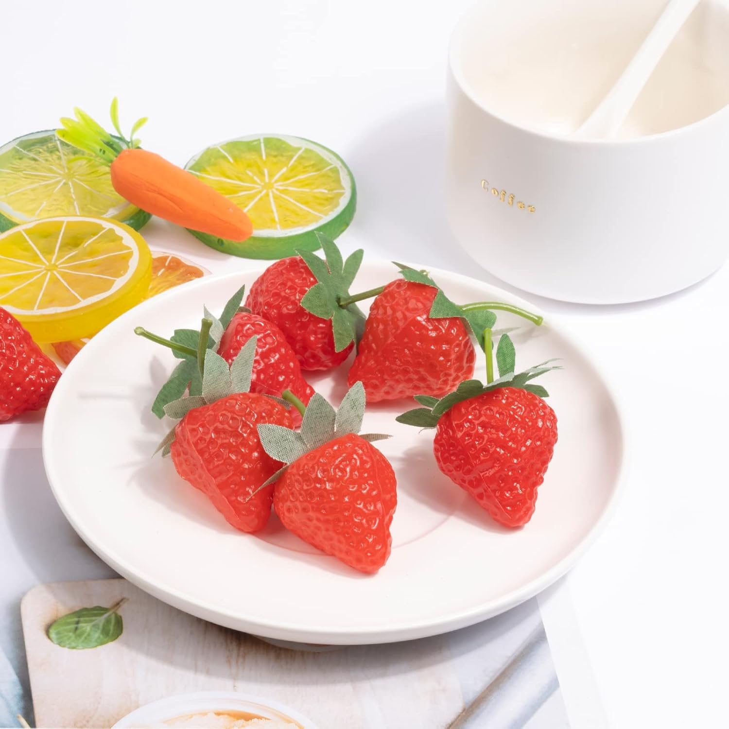VIDELLY Artificial Strawberries for Decor and Party Use