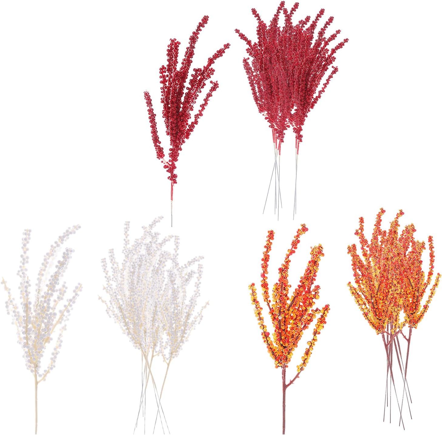 10 PCS Artificial Red Berry Stems for Holiday Decor