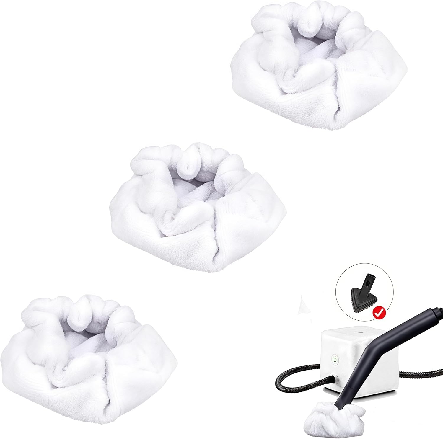Small Microfiber Bonnet Steam Mop Pads for Dupray Steam Cleaners 3 Pack