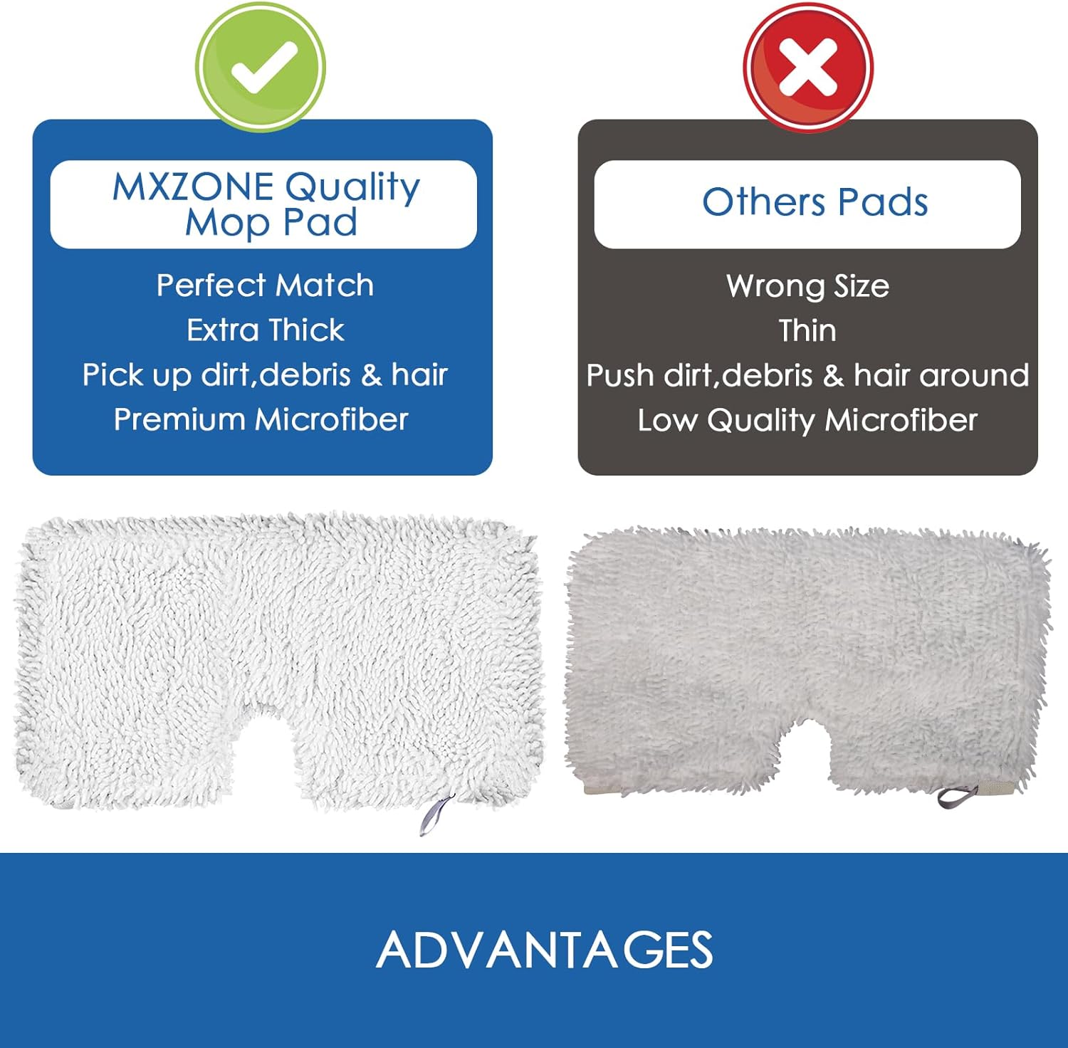 MXZONE 6 Pack Steam Mop Pads for Shark S3500 Series