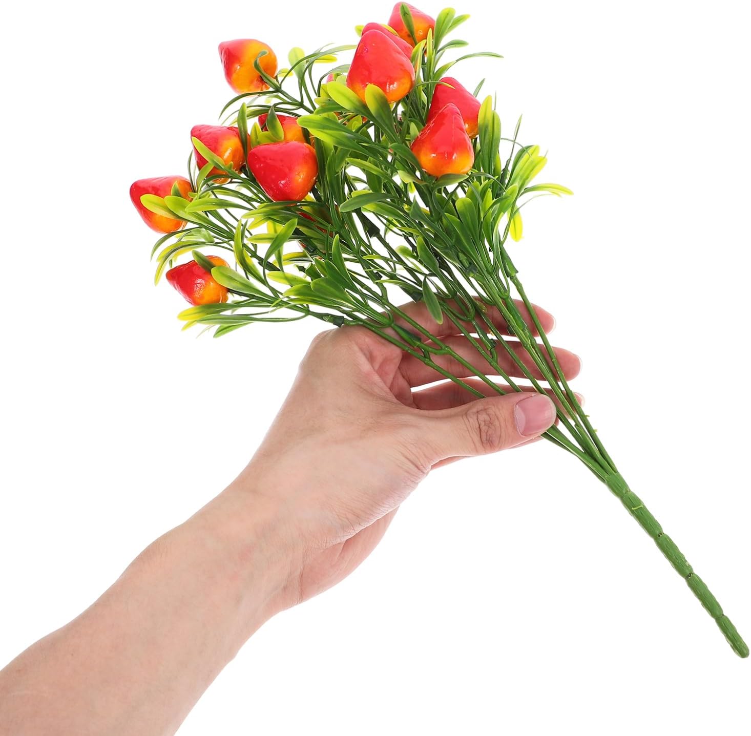 Ciieeo 5pcs Artificial Strawberry Stems for DIY Home Decor